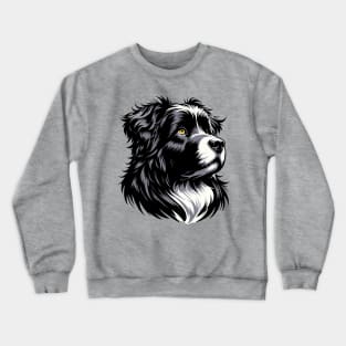 Stunning and Cool Bouvier des Flandres Monochrome and Gold Portrait for Father's Day Crewneck Sweatshirt